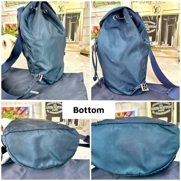 Prada Blue Nylon Backpack Good Used Condition with cards and dust bag - Picture 7 of 16